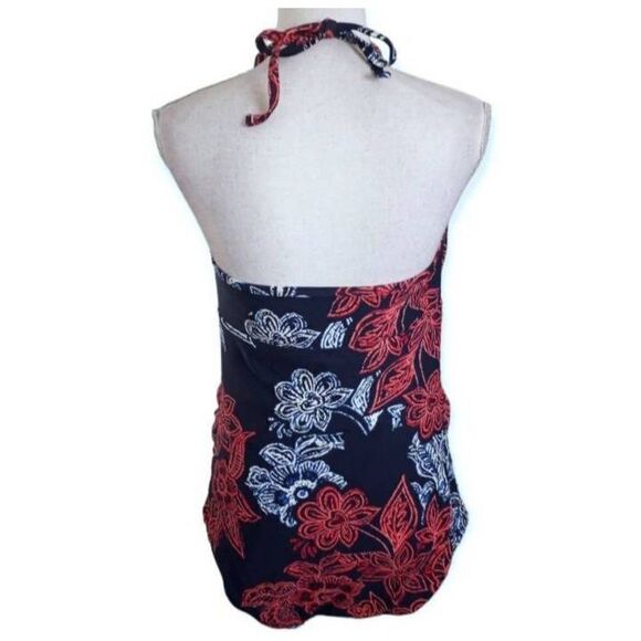 ISABEL MATERNITY BY INGRID & ISABEL NAVY, PINK, & WHITE FLORAL ONE PIECE SWIMSUI - Picture 4 of 7